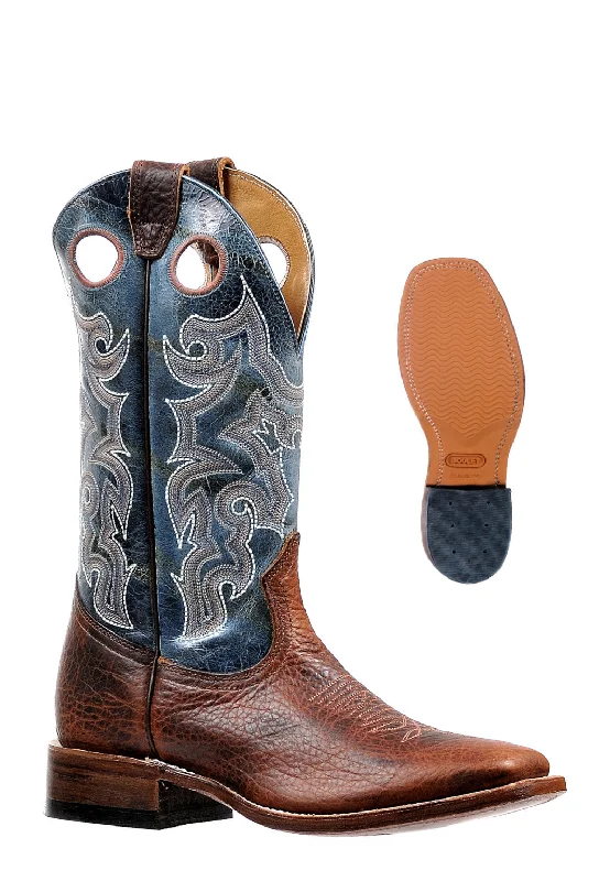 Men's Boulet Blue & Brown Western Boot #9293