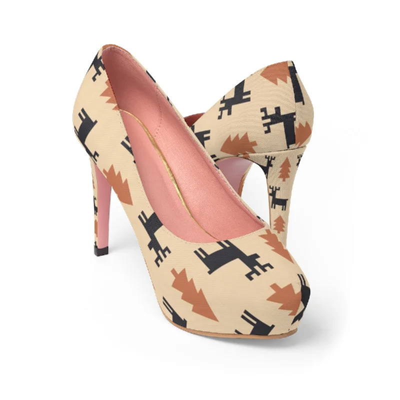 Christmas Deer Women's Platform Heels