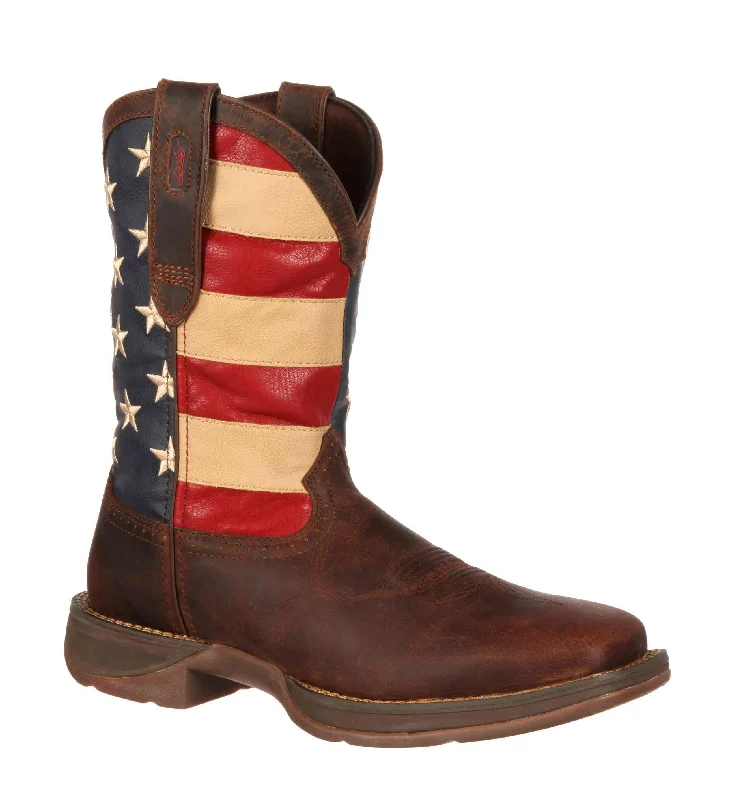 Durango Men's Rebel Patriotic American Flag Square Toe Western BootS DB5554