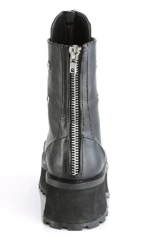 GRAVEDIGGER-10 Black Vegan Leather Ankle Boots