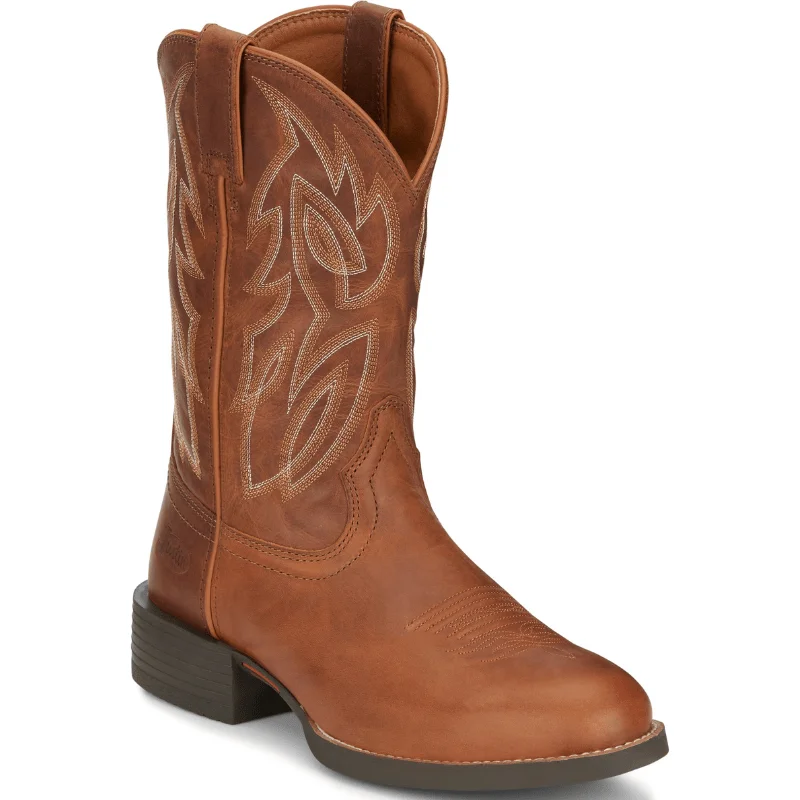 Justin Men's Rendon Cognac Round Toe Brown Western Boots SE7532