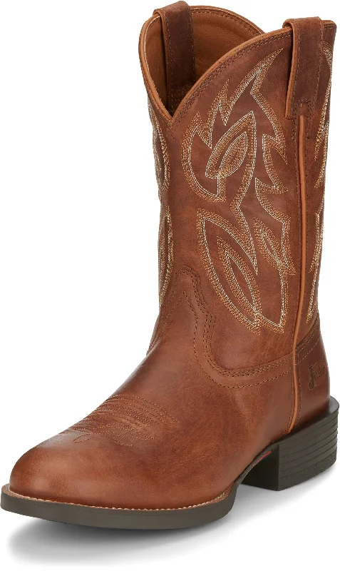 Justin Men's Rendon Cognac Round Toe Brown Western Boots SE7532