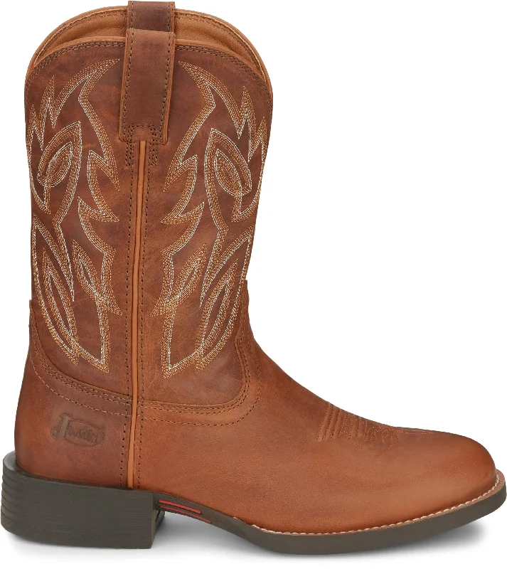 Justin Men's Rendon Cognac Round Toe Brown Western Boots SE7532