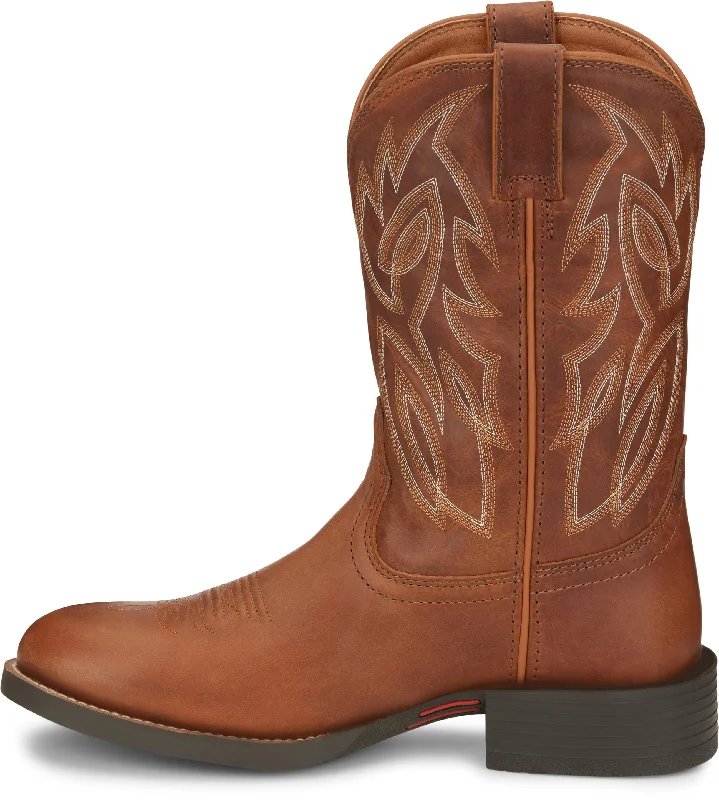 Justin Men's Rendon Cognac Round Toe Brown Western Boots SE7532