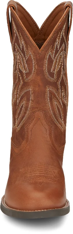 Justin Men's Rendon Cognac Round Toe Brown Western Boots SE7532