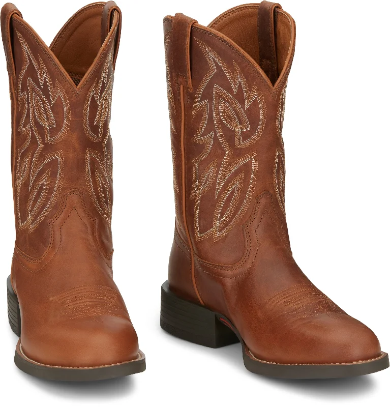 Justin Men's Rendon Cognac Round Toe Brown Western Boots SE7532