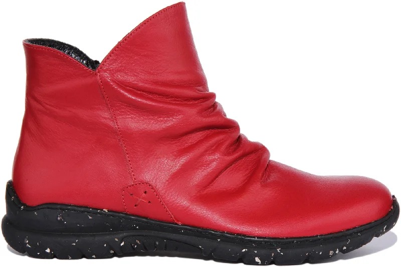 Mia Soft ankle Boots In Red