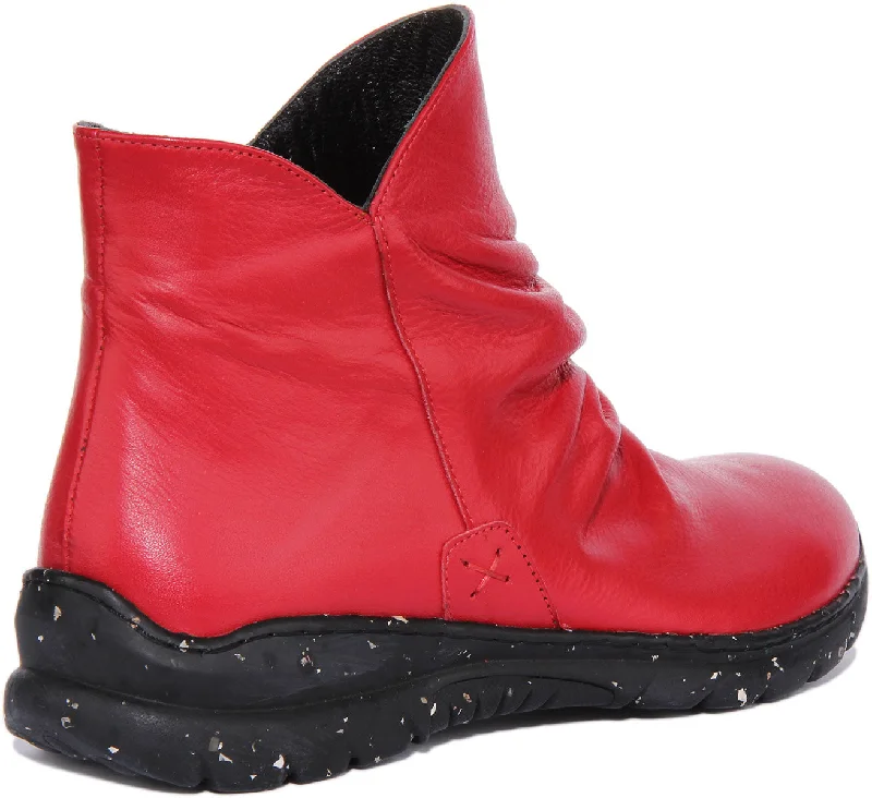 Mia Soft ankle Boots In Red