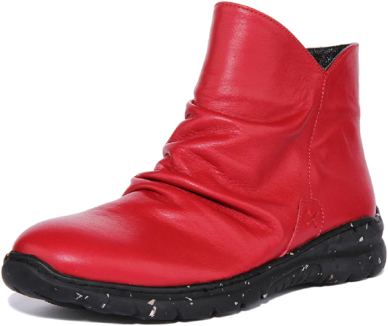 Mia Soft ankle Boots In Red