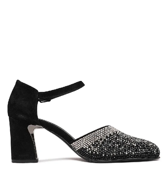 Keeka New Black Suede Heels