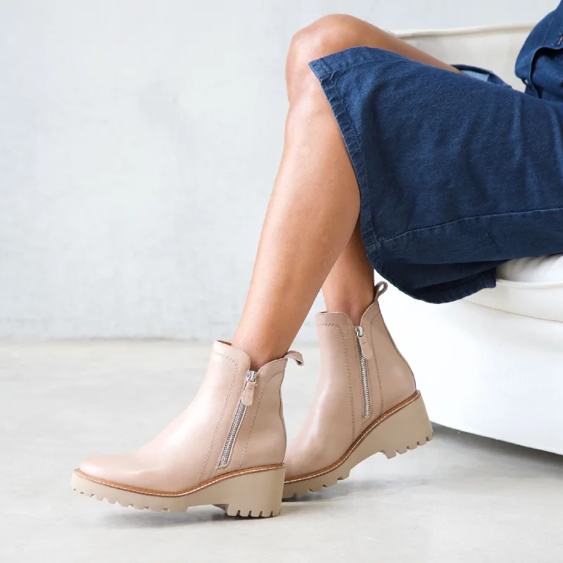 Parson Taupe Leather Ankle Boots