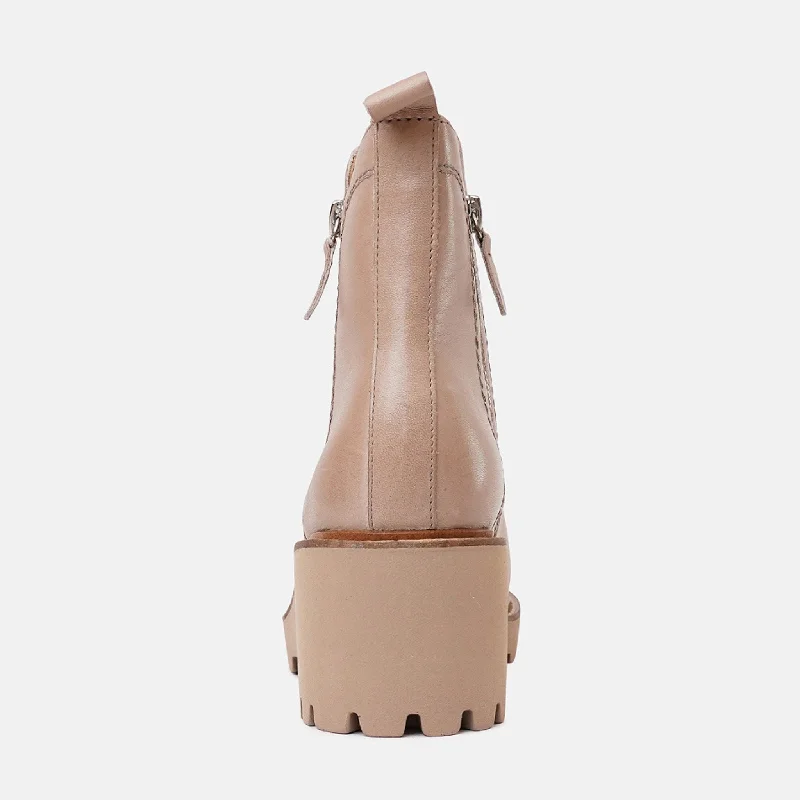 Parson Taupe Leather Ankle Boots