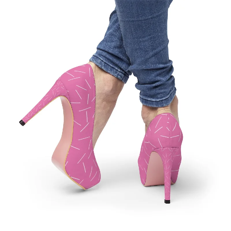 Pink Sprinkled Women's Platform Heels