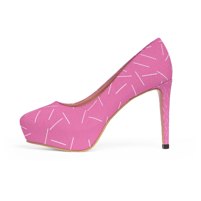 Pink Sprinkled Women's Platform Heels