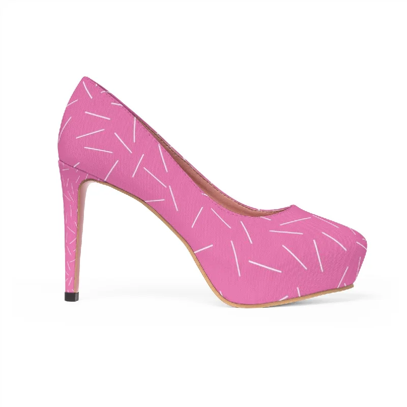 Pink Sprinkled Women's Platform Heels