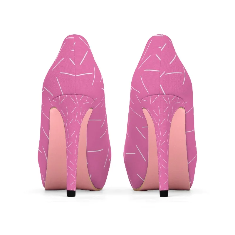 Pink Sprinkled Women's Platform Heels