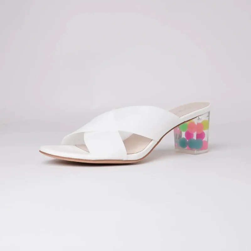 Shalin White Vinylite/Bubble Heels