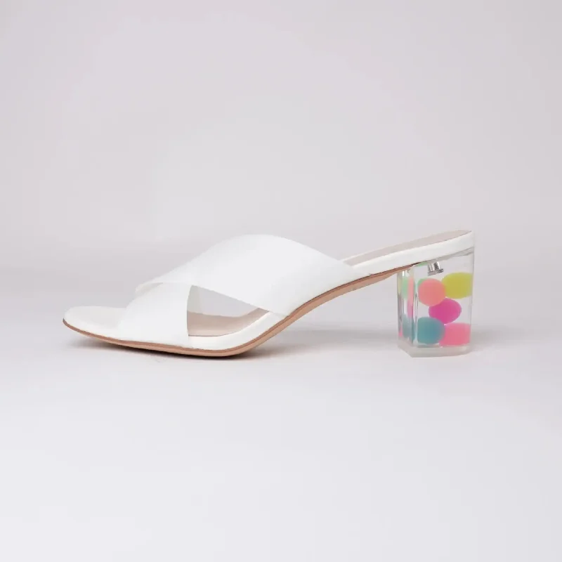 Shalin White Vinylite/Bubble Heels