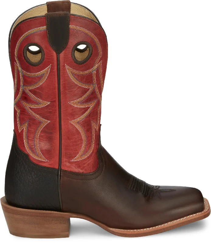 Tony Lama Men's Ronan Chocolate Brown/Crimson Western Boots SA2010