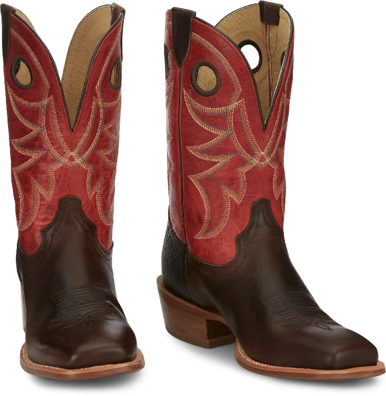 Tony Lama Men's Ronan Chocolate Brown/Crimson Western Boots SA2010