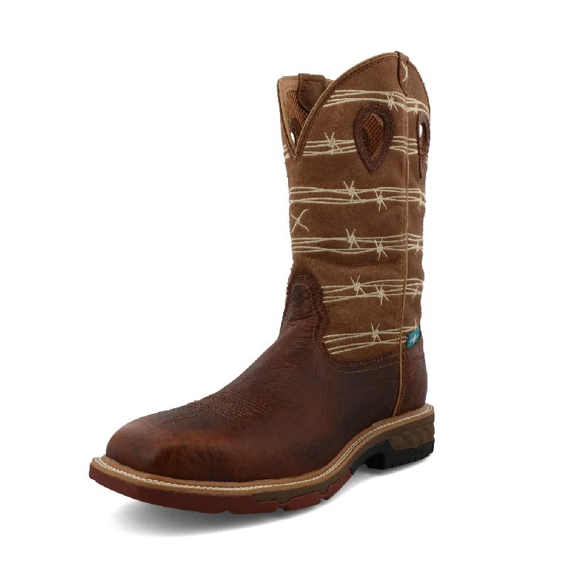 Twisted X Men's Western Work Boot Rustic Brown & Lion Tan MXBAW05