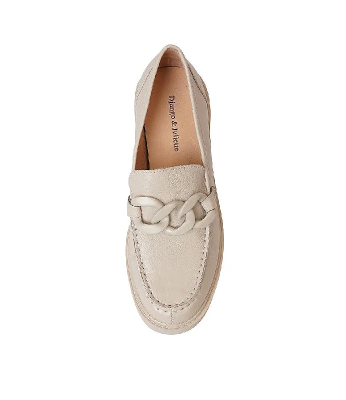 Unnay Almond Leather Loafers