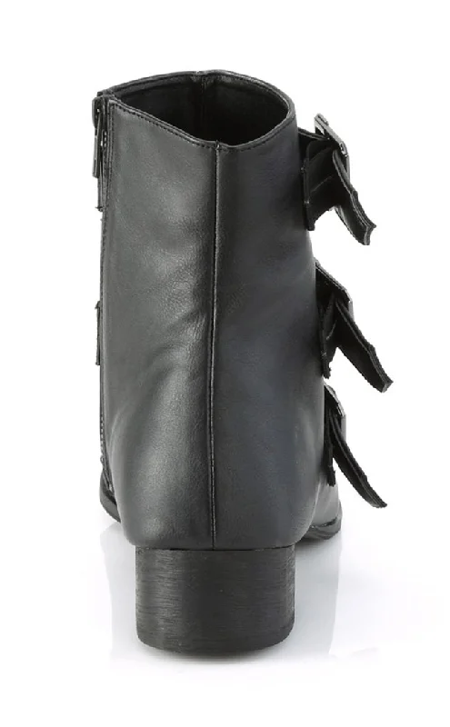 WARLOCK-50-C Black Vegan Winklepicker Coffin Boots