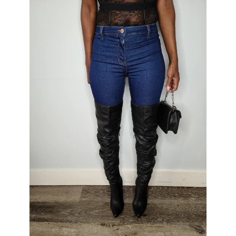 Adore You Ruched Thigh High Boots