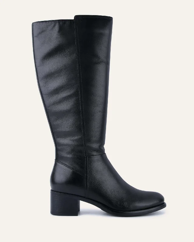 CHICAGO KNEE BOOTS BLACK LEATHER