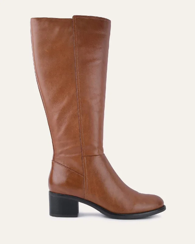 CHICAGO KNEE BOOTS BRANDY LEATHER