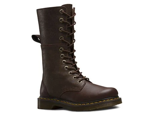 DR MARTENS HAZIL VIRGINIA DARK SUEDE - DARK BROWN