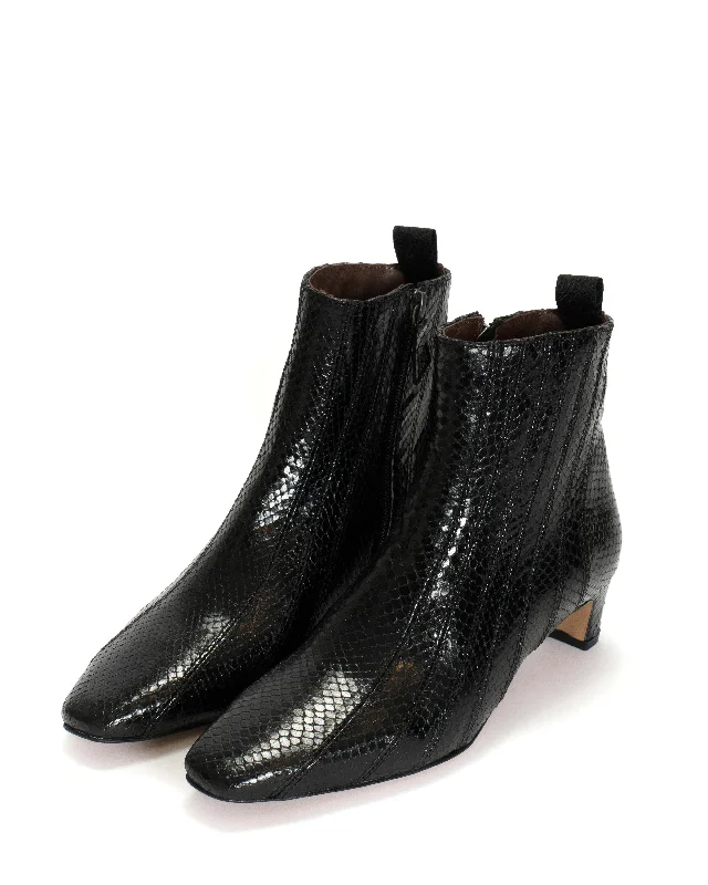 Jelai Snake metallic calf Black