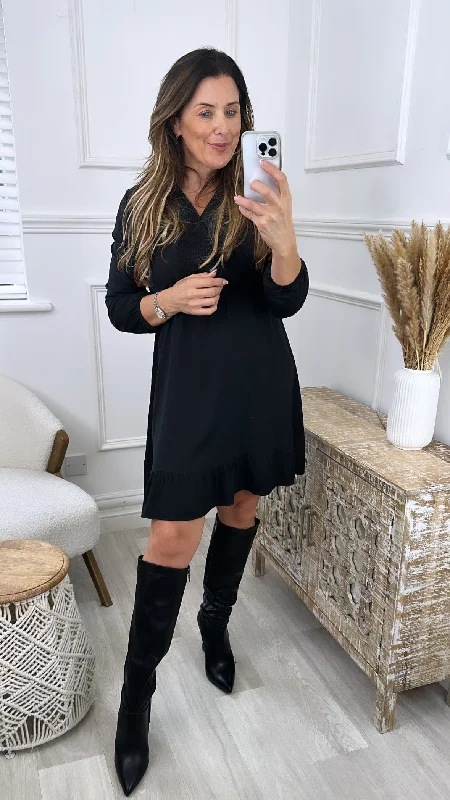 Leah Black Knee High Boots