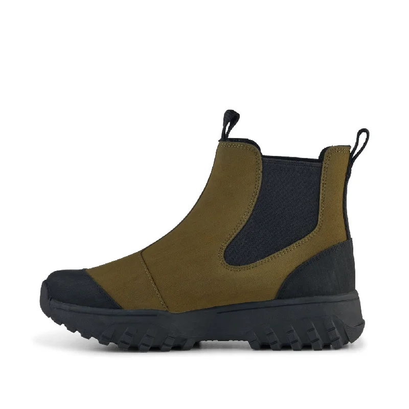 Magda Rubber Track Boot (Dark Olive + Black)