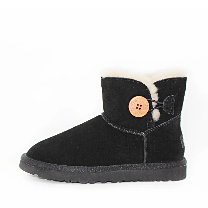 One Button Ugg Boot - Black