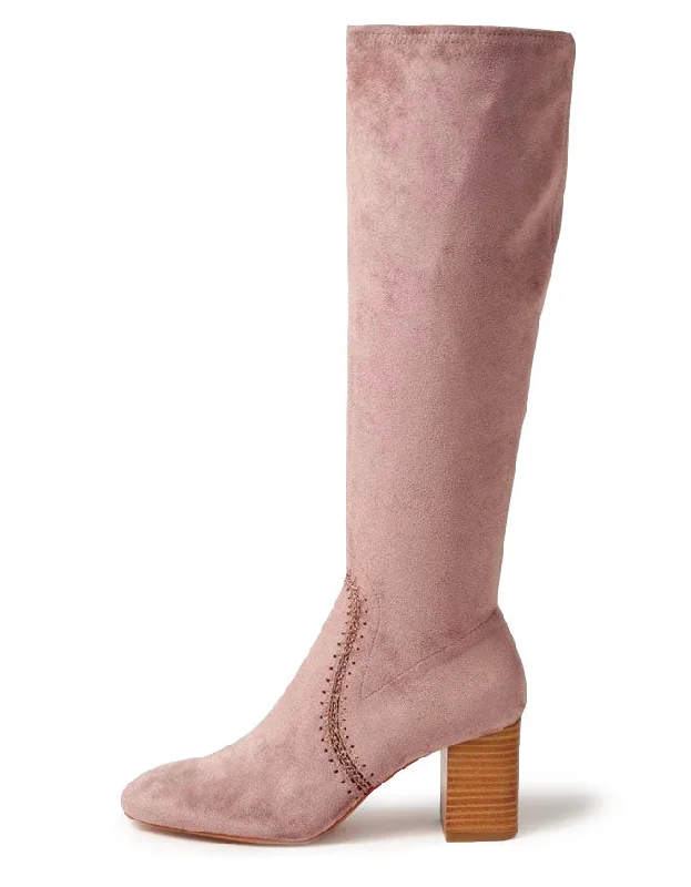 Sari Microsuede Boots Blush