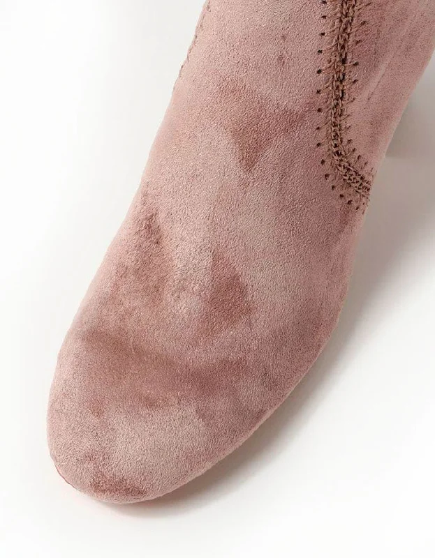 Sari Microsuede Boots Blush