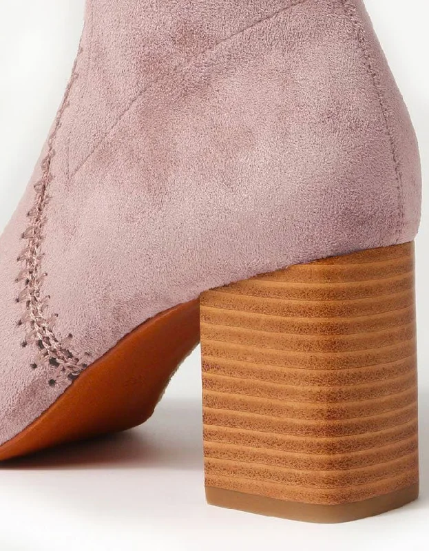 Sari Microsuede Boots Blush