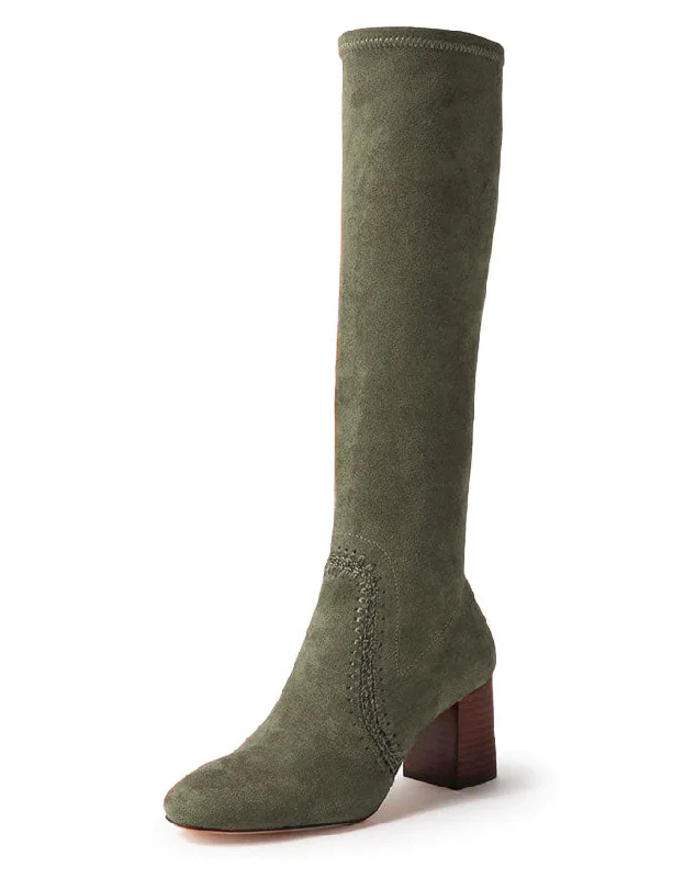 Sari Microsuede Boots Olive