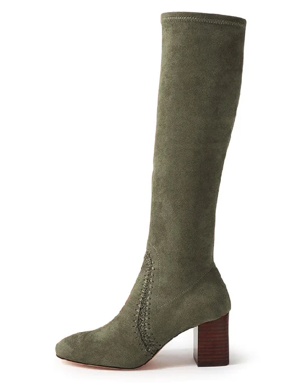 Sari Microsuede Boots Olive