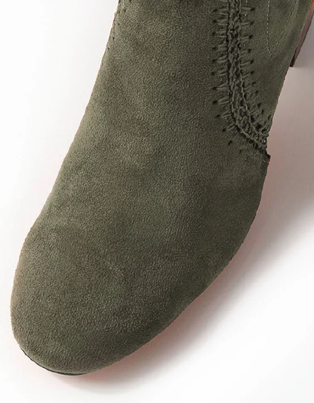 Sari Microsuede Boots Olive