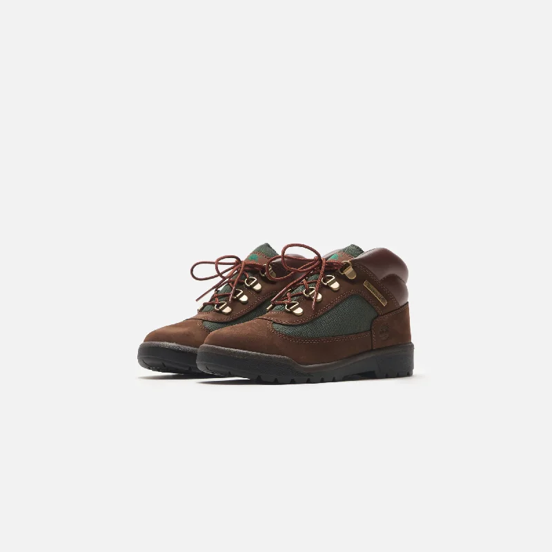 Timberland Junior Field Boot - Brown Nubuck / Olive Green