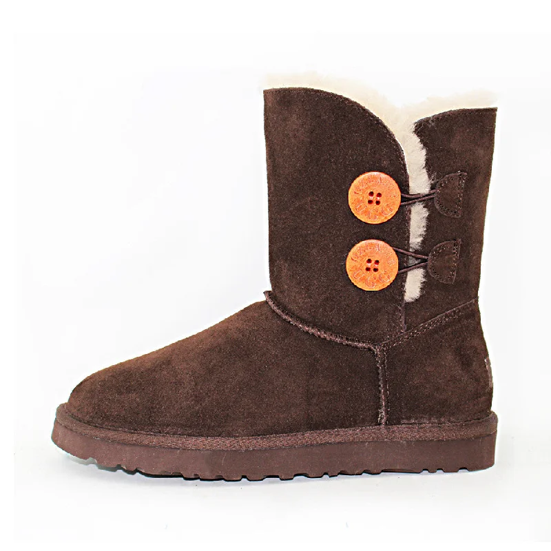 Two Button Ugg Boot - Chocolate