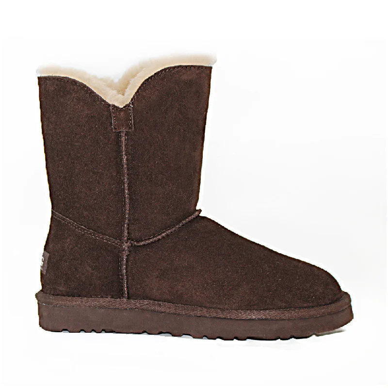 Two Button Ugg Boot - Chocolate