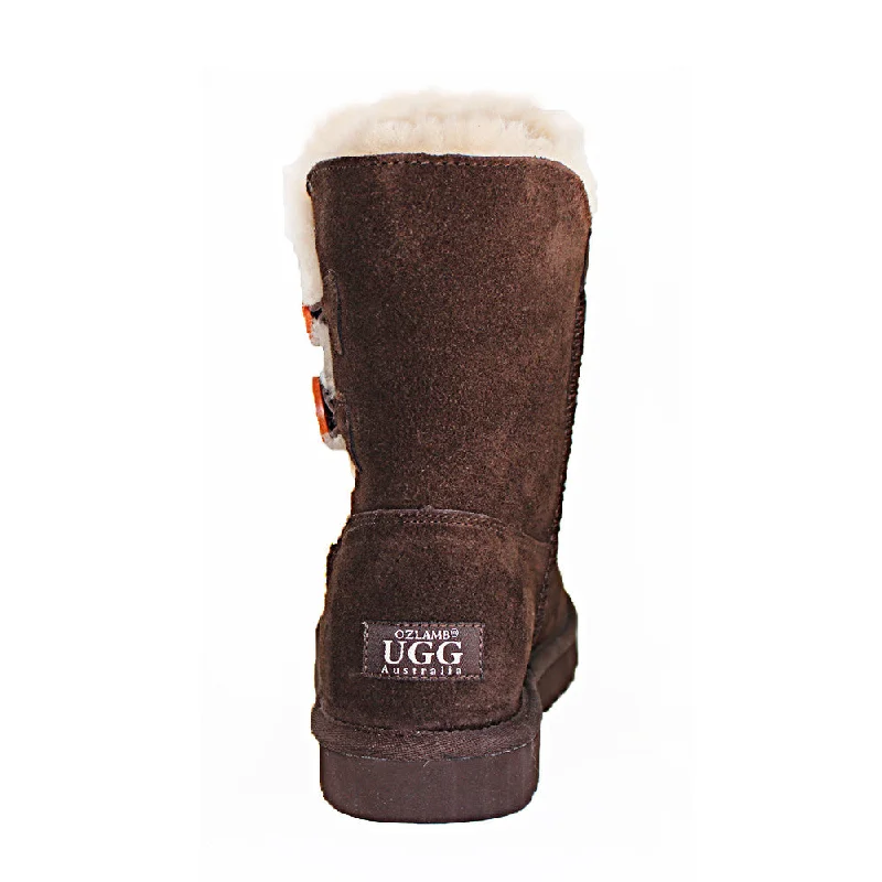 Two Button Ugg Boot - Chocolate