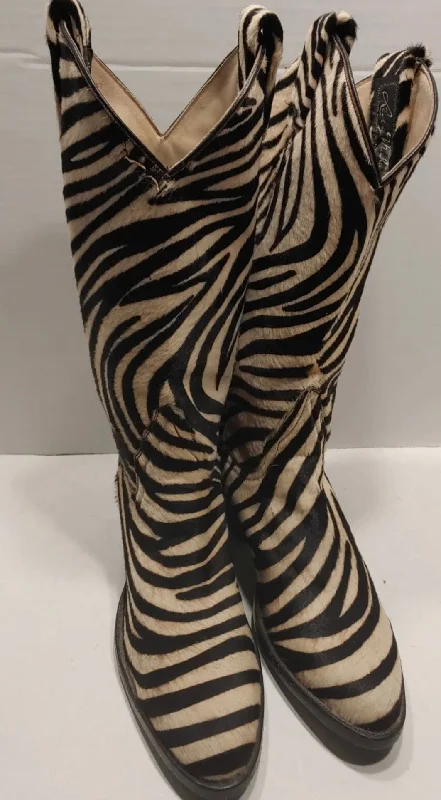 Vintage Zebra Hair On Boots 6.5 New!