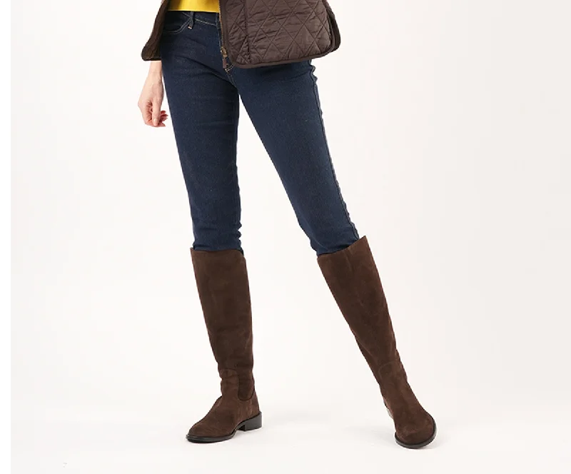 Eddie - Extra-Wide Fit Knee High Boots - Brown Nubuck Suede