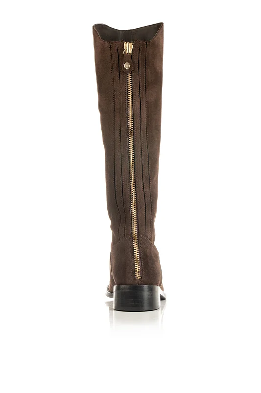 Eddie - Extra-Wide Fit Knee High Boots - Brown Nubuck Suede