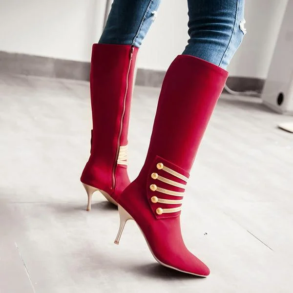 Women’s Stylish Elegant Pointed Toe Stiletto Boots 81630266S