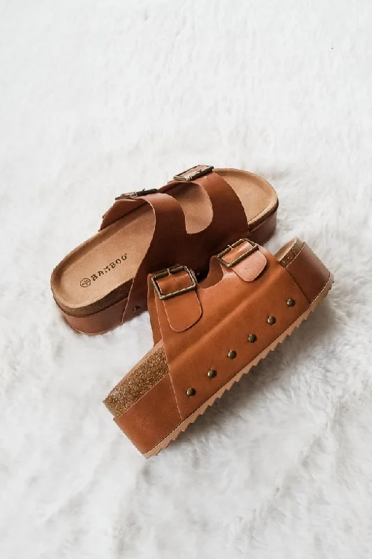 Blowout Platform Sandals- Tan